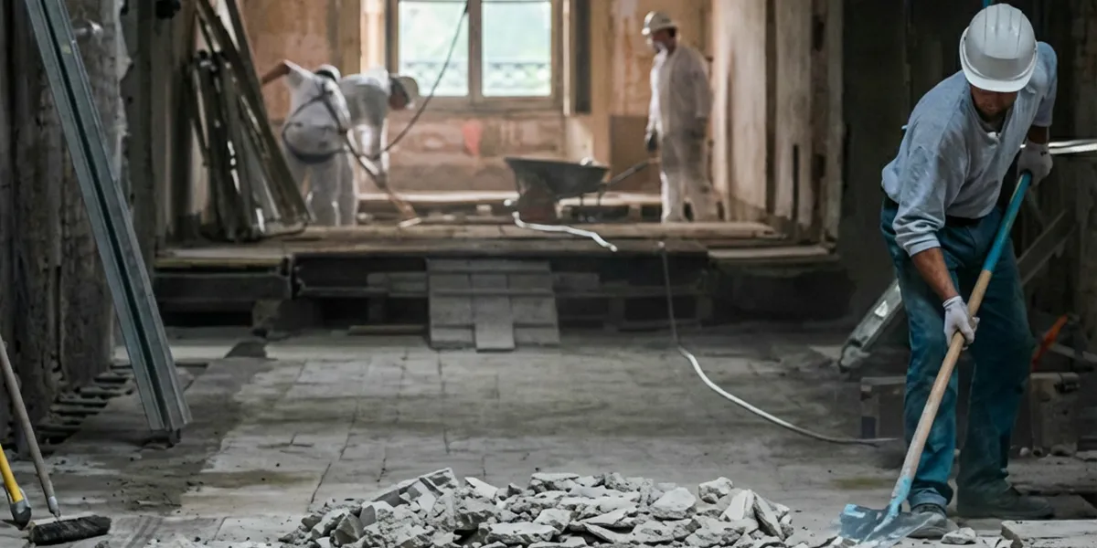fire damage restoration professionals performing structural cleanup and restoration after a fire in Tucson, AZ